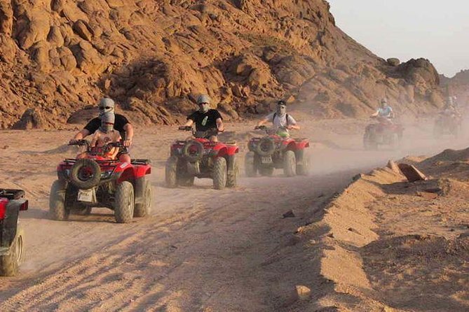 travellers takeing part in Quad bike Safari in Sinai Desert
